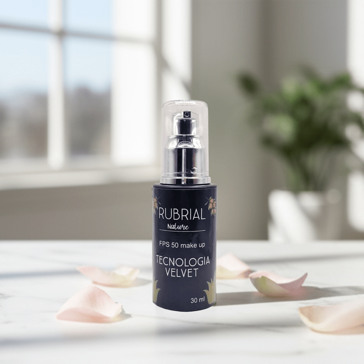 Base Líquida con Protector Solar FPS 50 Efecto Velvet 30ml - Rubrial USA