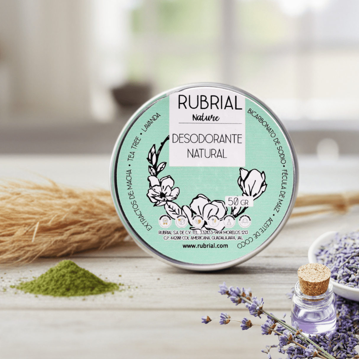 Desodorante Natural Rubrial 50g | Frescura Duradera y Protección Suave - Rubrial USA