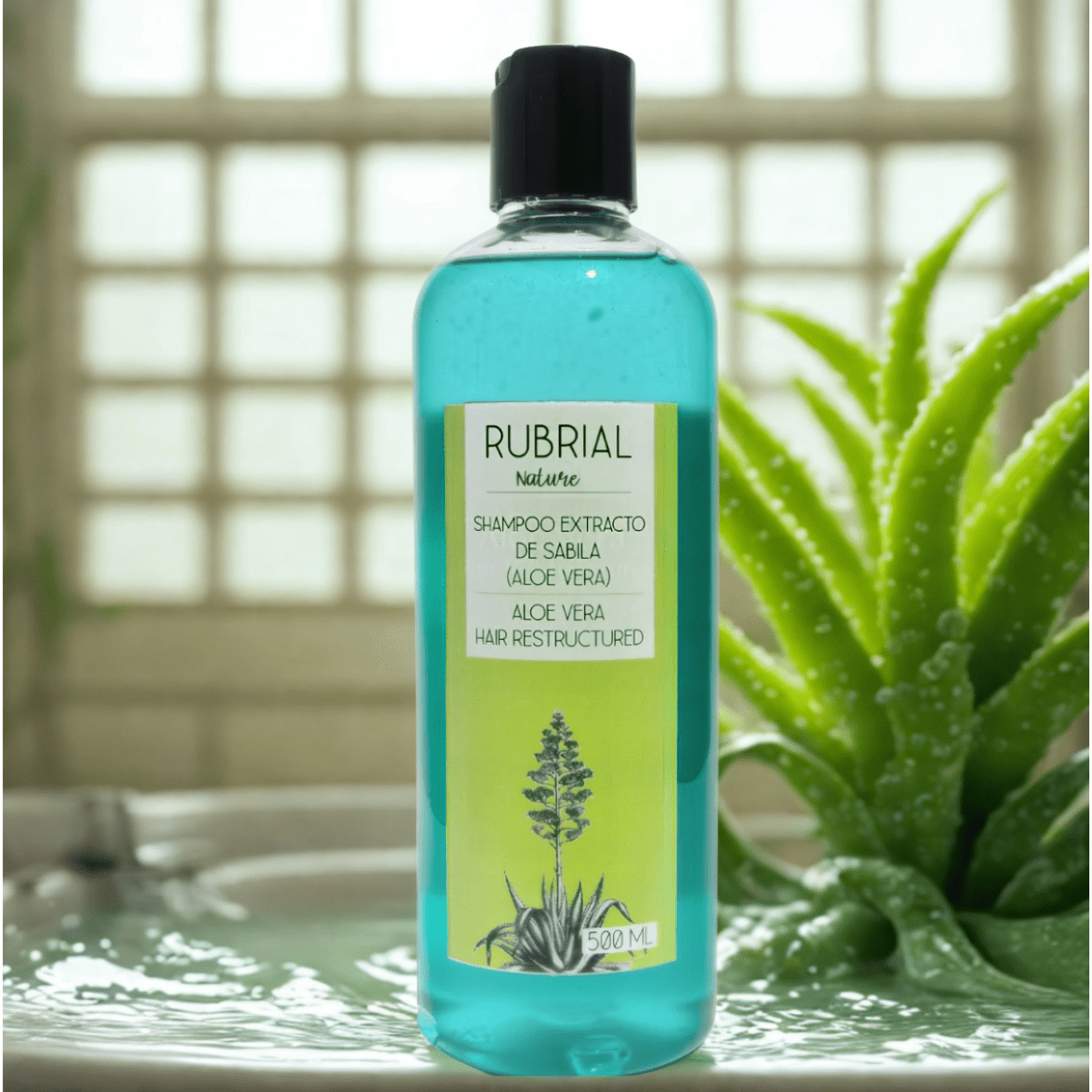 Shampoo Extracto de Sábila (Aloe Vera) 500 ml - Rubrial USA