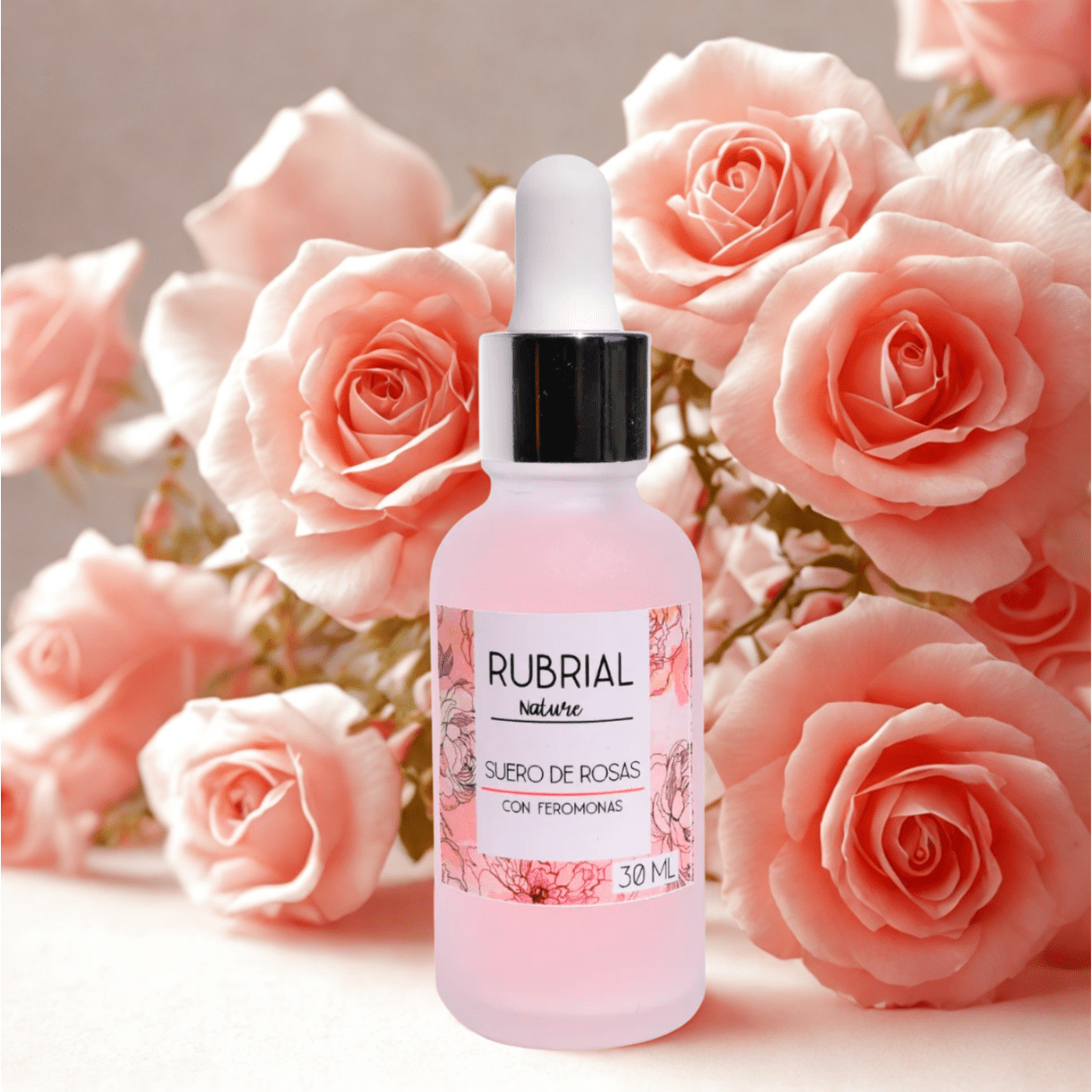 Suero Facial de Rosas y Feromonas 30ml | Elixir para Atraer y Rejuvenecer la Piel - Rubrial USA